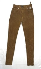 Milano Di Rouge 25 Tan Corduroy Skinny Pants Adjustable Waist Made in USA