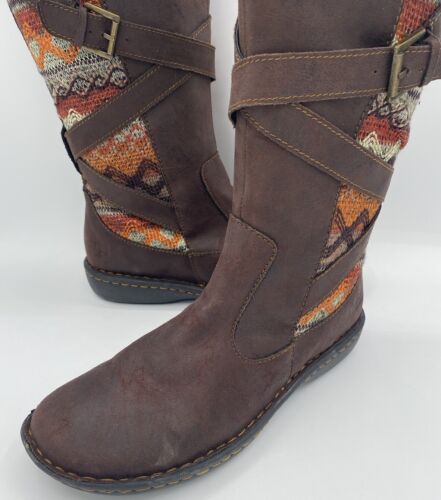 BORN B.O.C. Marghera Dark Brown Boots-Tapestry Accent-Sz 7.5M (retail $135) Rare - Picture 2 of 18