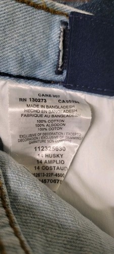 NWT Wrangler Jeans Youth Boys Husky Loose Fit Light Wash Jeans Sz 14 W33" L27.5" - Picture 5 of 5