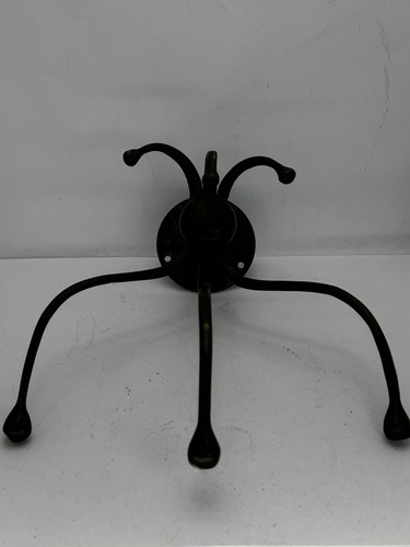 Ganchos de árbol de pasillo de bronce antiguo triple brazo decorativo metal arquitectónico salvamento - Imagen 9 de 19