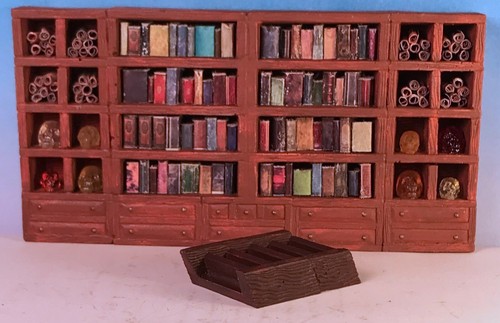 Hand Painted & Loaded Library Style Bookcase 1 Works with Dwarven Forge,D&D, DnD - Picture 2 of 2