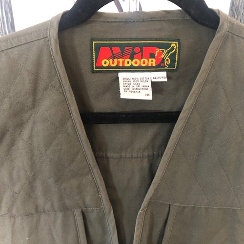 vintage Avid Outdoor Green Gray Shooting Vest Hunting Mens XL (46-48) - Picture 4 of 10