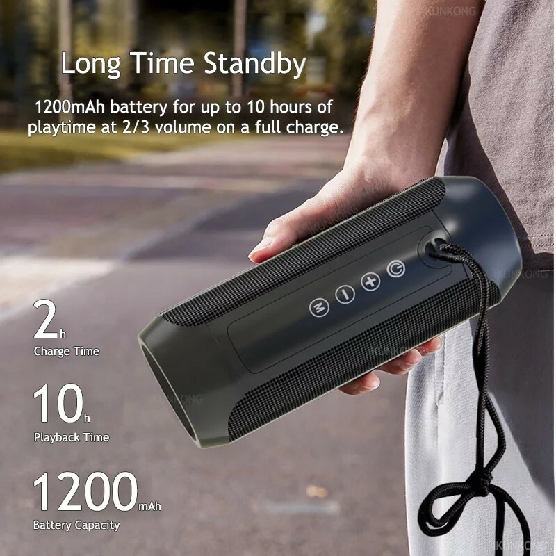 Kabelloser Bluetooth Lautsprecher TWS Tragbarer Outdoor Lautsprecher Wasserdicht Stereo - Bild 4 von 5