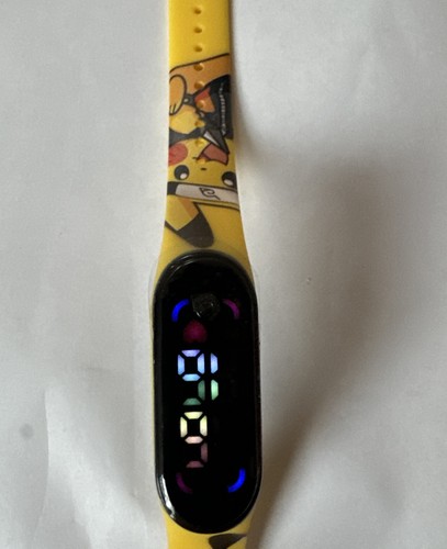 Pokemon Kinderuhr LED Kinderuhr Armbanduhr Silikonarmband Touch Screen Pikachu - Bild 3 von 6