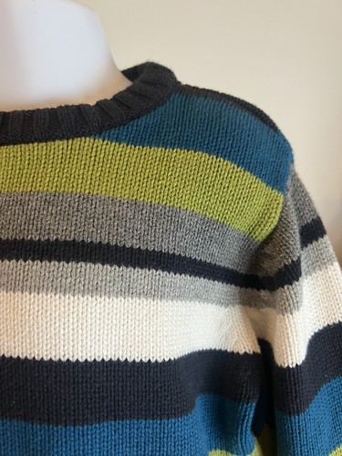 Gymboree Snow Days 3T Rundhalspullover gestreift blau grün grau weiß Jungen - Bild 5 von 9