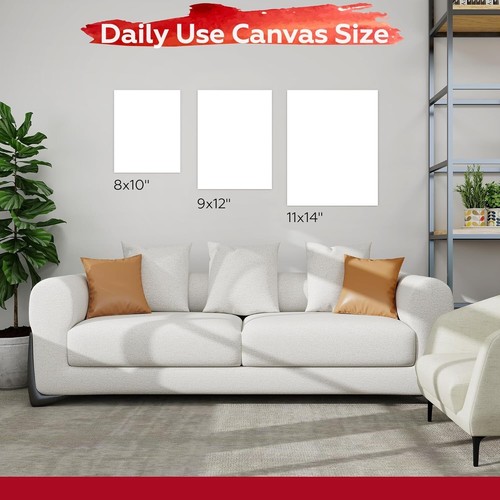 Paquete de 16 lienzos estirados para pintar arte en blanco lienzos de algodón para óleo acrílico - Imagen 4 de 8