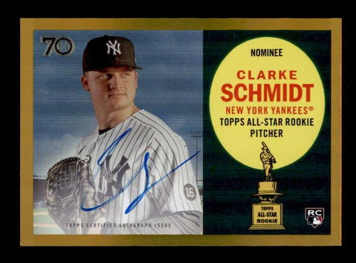 CLARKE SCHMIDT 2021 TOPPS ALL-STAR ROOKIE CUP GOLD AUTOGRAPH AUTO #34/50 BF7164