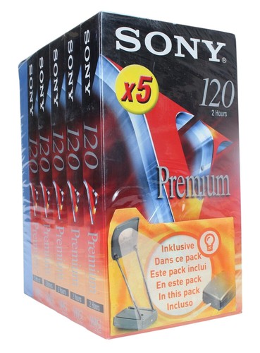 Lot 5 Video cassette Sony 120 Premium VHS pour magnétoscope (Réf#A-550) - Bild 1 von 4