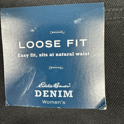 Eddie Bauer Loose Fit Jeans Womens 10 Reg 28x30 High Rise Mom Black Denim New - 第 10/17 張圖片