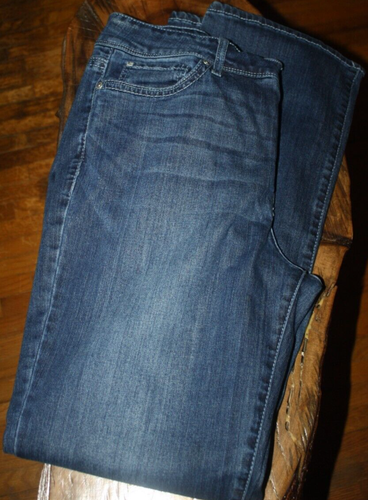 SEVEN 7 blaue Stretch Denim ROCKER schmale Bootcut Jeans mit Knopftaschen US 16 - Bild 3 von 6