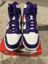 Big Kid's 6/5 - Women 8. Nike Dunk Hi White/Midnight Navy DH9751 100
