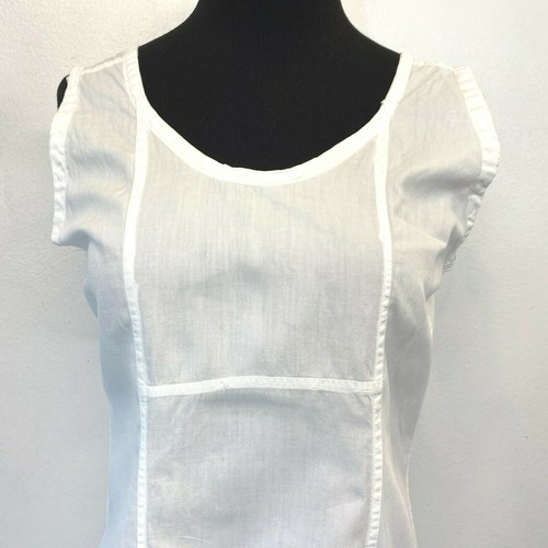 Antique Nightgown size S M White Cotton Pullover Sleeveless Tank Paneled AC - Picture 2 of 5