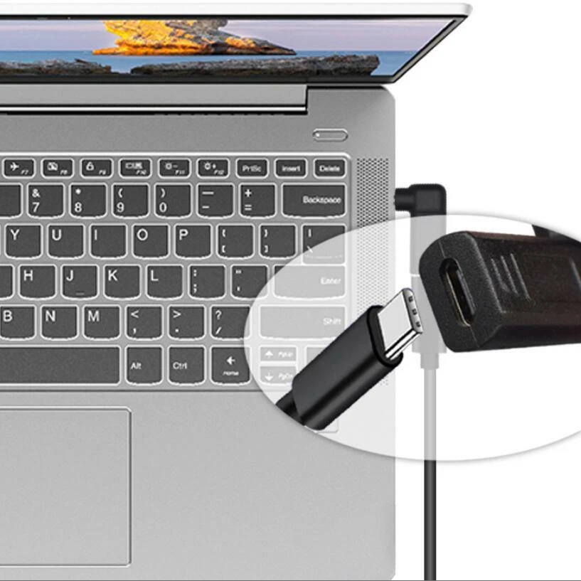 Adaptador PD USB tipo C a 5,5 x 2,5 mm DC punta adaptador de corriente para Asus Acer Lenovo Foto 4 de 4