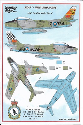 LED48010 Leading Edge Models 1:48 Canadair Sabre Mk.6 RCAF ''1 Wing''