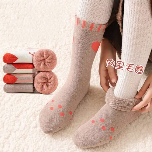 5 Pairs/Lot Toddler Thermal Cotton Socks Winter Short Warm Soft Thick Snow Socks - Picture 2 of 9