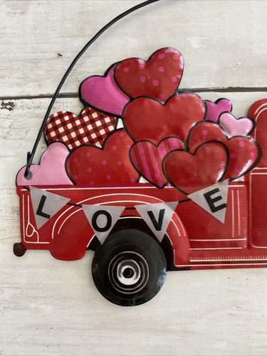 Valentinstag rot Pickup Truck Schild Love BE MINE Blechschild Deko 10 "x7" Neu - Bild 3 von 7