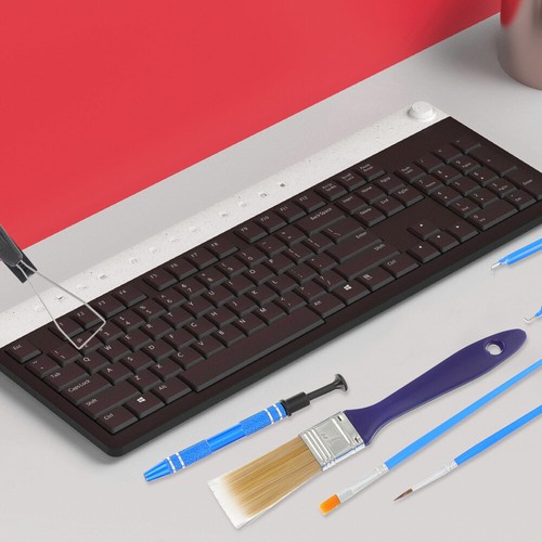 3 Sets Keycap -Entfernungswerkzeug Remover Tastatur Reinigungsbürste - Afbeelding 8 van 12