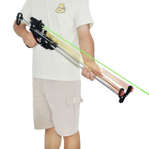 Powerful Slingshot Rifle With Green Laser Aiming For Hunting Catapult Shooting - Picture 3 of 7