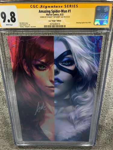 Amazing Spider Man 1 CGC 9.8 SS Artgerm Black Cat Mary Jane Virgin Variant - Picture 2 of 4