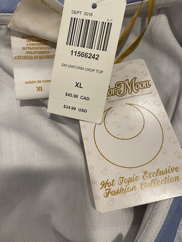 Hot Topic Exclusive Sailor Moon School Uniform Cosplay Crop Top XL - Picture 2 of 10
