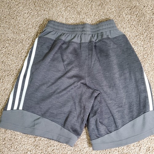 Adidas Gray White Boys Athletic Basketball Short Medium 10/12 Summer Active . - Picture 5 of 6