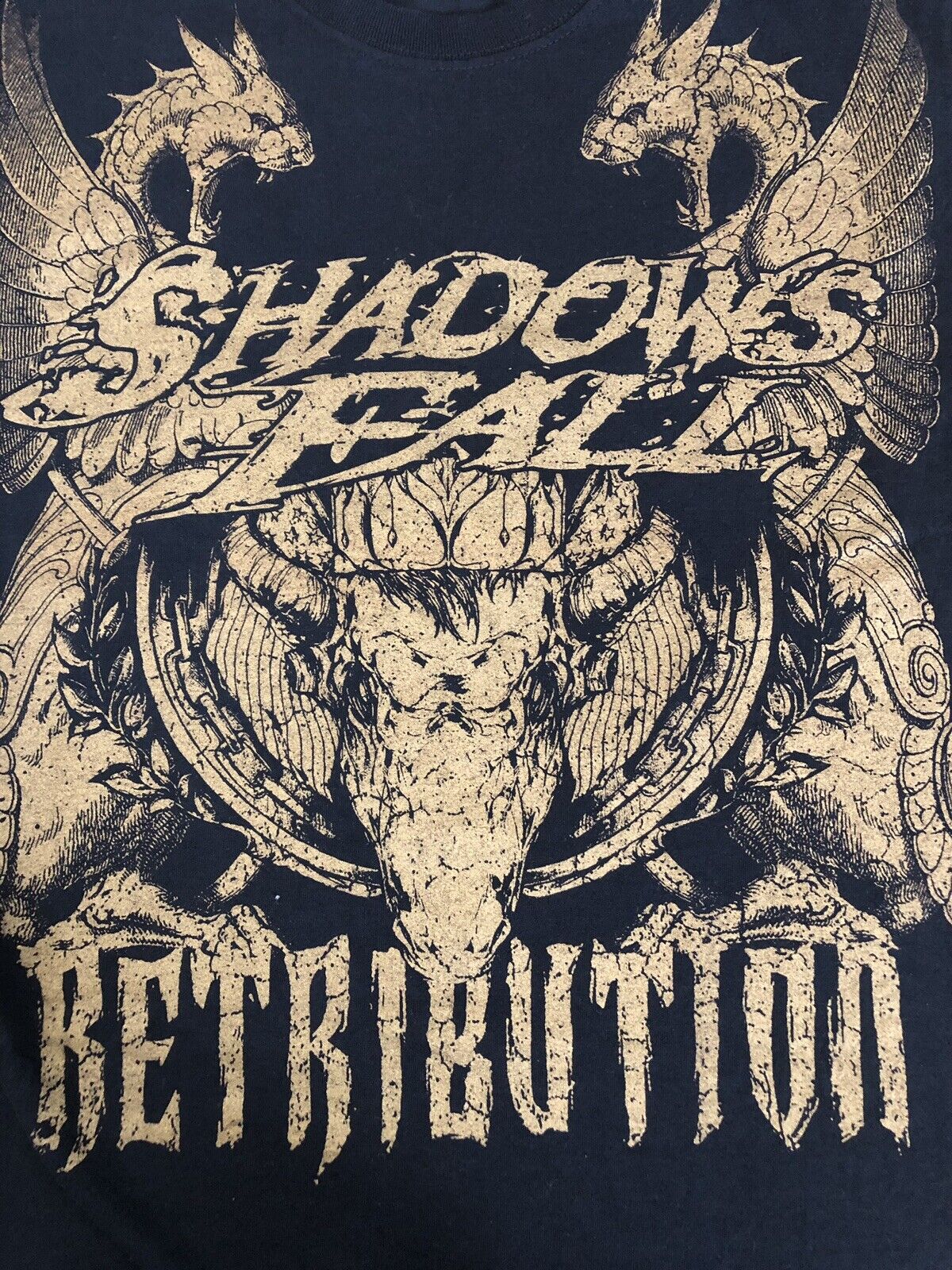 2009 SHADOWS FALL 6th Album RETRIBUTION Jon, Matt, Paul, Brian Jason T-hemd M 2009 SHADOWS FALL 6th Album RETRIBUTION Jon, Matt, Paul, Brian Jason T-hemd M