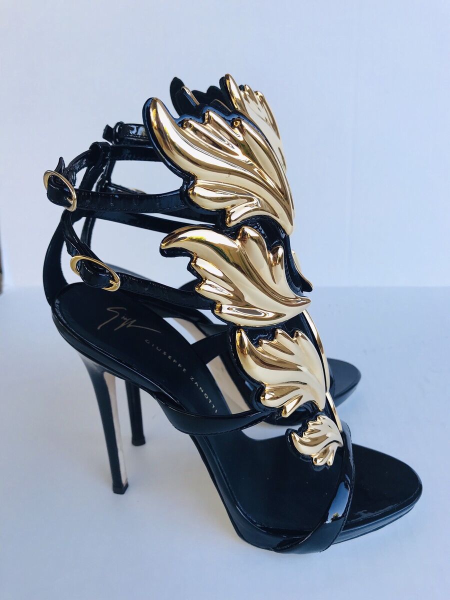 Guiseppe Zanotti Black Patent Leather Gold Guiseppe Zanotti Black Patent Leather Gold