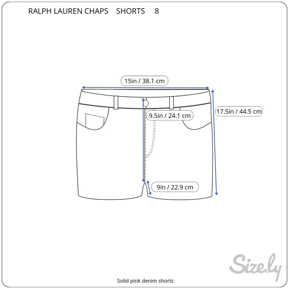 Ralph Lauren Chaps solid pink 5 pocket cotton blend design denim shorts size 8 - Image 2 of 4