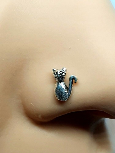Borchia naso gatto Happy Cat Lover felino 22 g (0,6 mm) argento sterling 925 ... - Foto 14 di 24