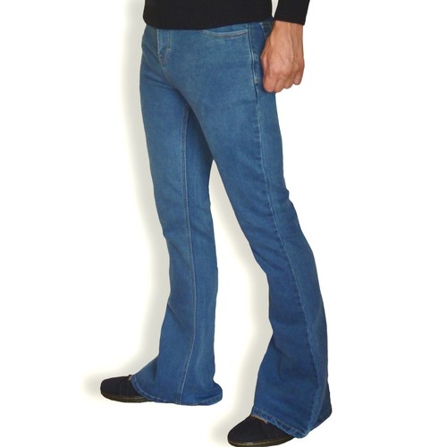 Mens Bell Bottoms FLARES Jeans Trousers Corduroy Hippy Pants 60s 70s Retro cords - Picture 28 of 34