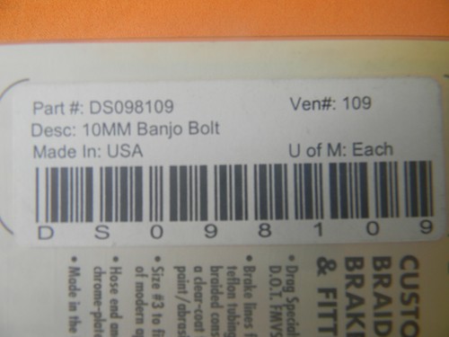 Perno de banjo Drag Specialties cromado 10 mm # DS098109 - Imagen 4 de 4