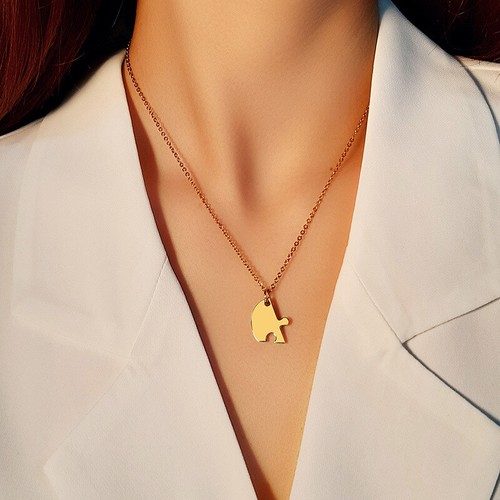 Edelstahl Love Puzzle Anhänger Damen Halskette Schmuck Abschluss Geschenke - Bild 9 von 16