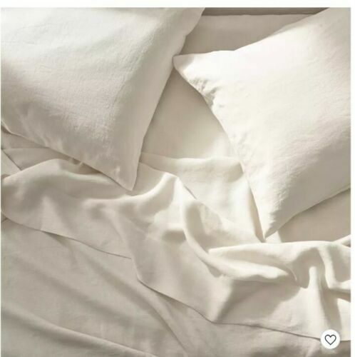 Casaluna 100% Linen Sheet Set King  Natural FLAT Sheet & Pillowcases Only New - Picture 1 of 1