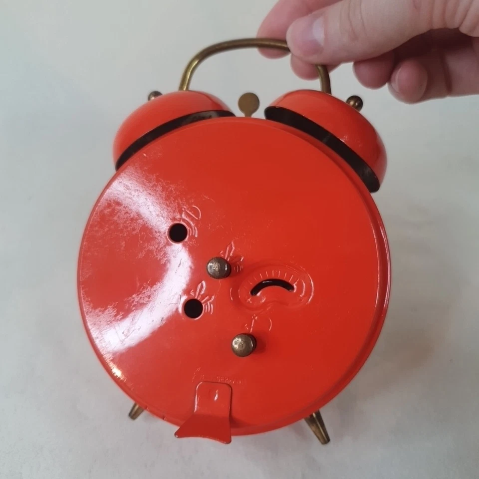 Blessing Wecker vintage Uhr West Germany orange mechanisch - Bild 2 von 4
