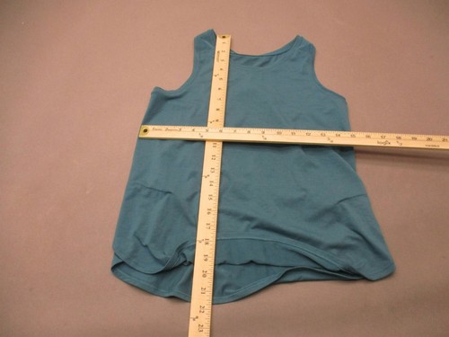 ATHLETA Size XL (14) Girls Teal Mesh Crew Neck Athletic Racer Back Top 653 - Picture 6 of 11