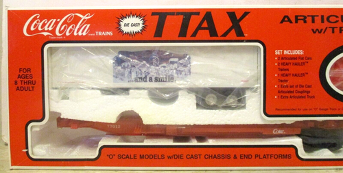 NEW 1991 Coca-Cola TTAX Articulated Flat Cars with Tractors and Trailers - Picture 2 of 10