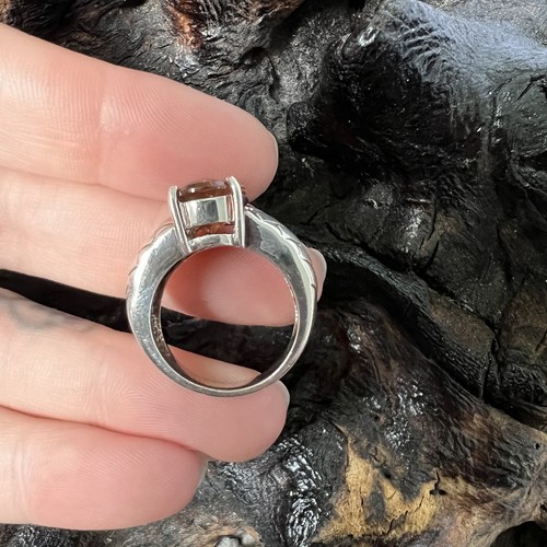 Vintage Clyde Duneier 5,21 ct ovaler Schachbrettschliff Citrin Ring Größe 7,5 925 - Bild 9 von 15