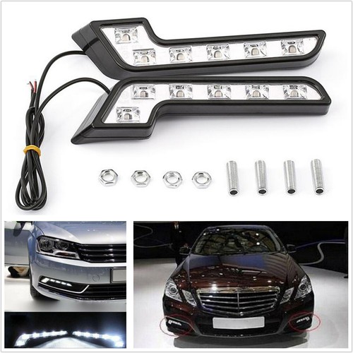 L Shaped Driving Fog lights Lamps Kit 6LED For Car Car Front Bumper White 1Pair - Picture 8 of 18
