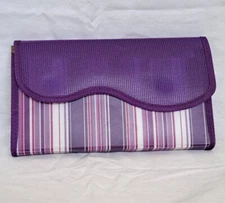 Expandable File, 12 Pockets, purple/ white, size 10in X6in X 1in