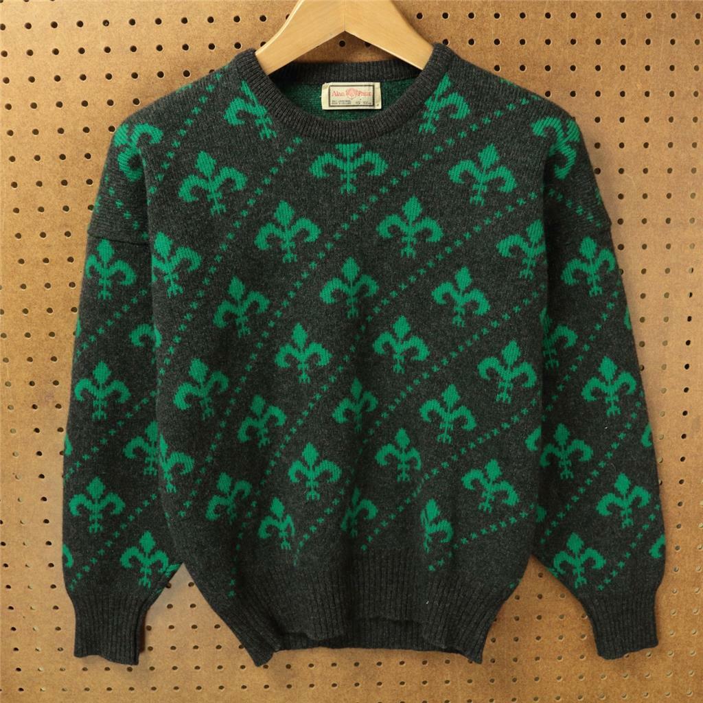 Vtg ALAN PAINE made in england fleur de lis lambswool sweater size 40 Vtg ALAN PAINE made in england fleur de lis lambswool sweater size 40