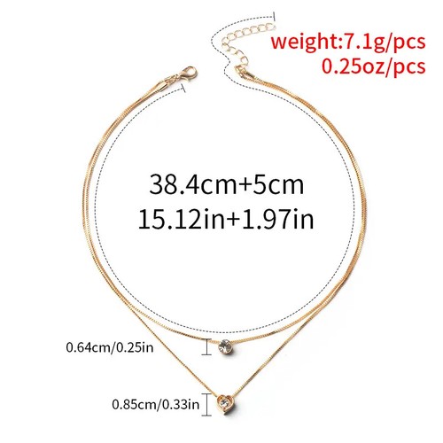 Halskette mit Herz & Träne geformte Strasssteine Anhänger Schmuck Geschenk - Bild 3 von 4