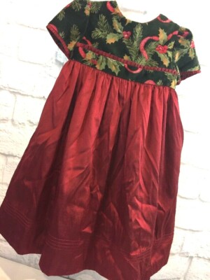 Laura Ashley Christmas Holiday Silk Dress Velvet Top Holly 24 months EUC |  eBay