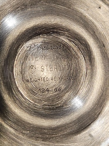 Vaso vintage internazionale in argento sterling preludio pesato 8" con ammaccature - Foto 6 di 14