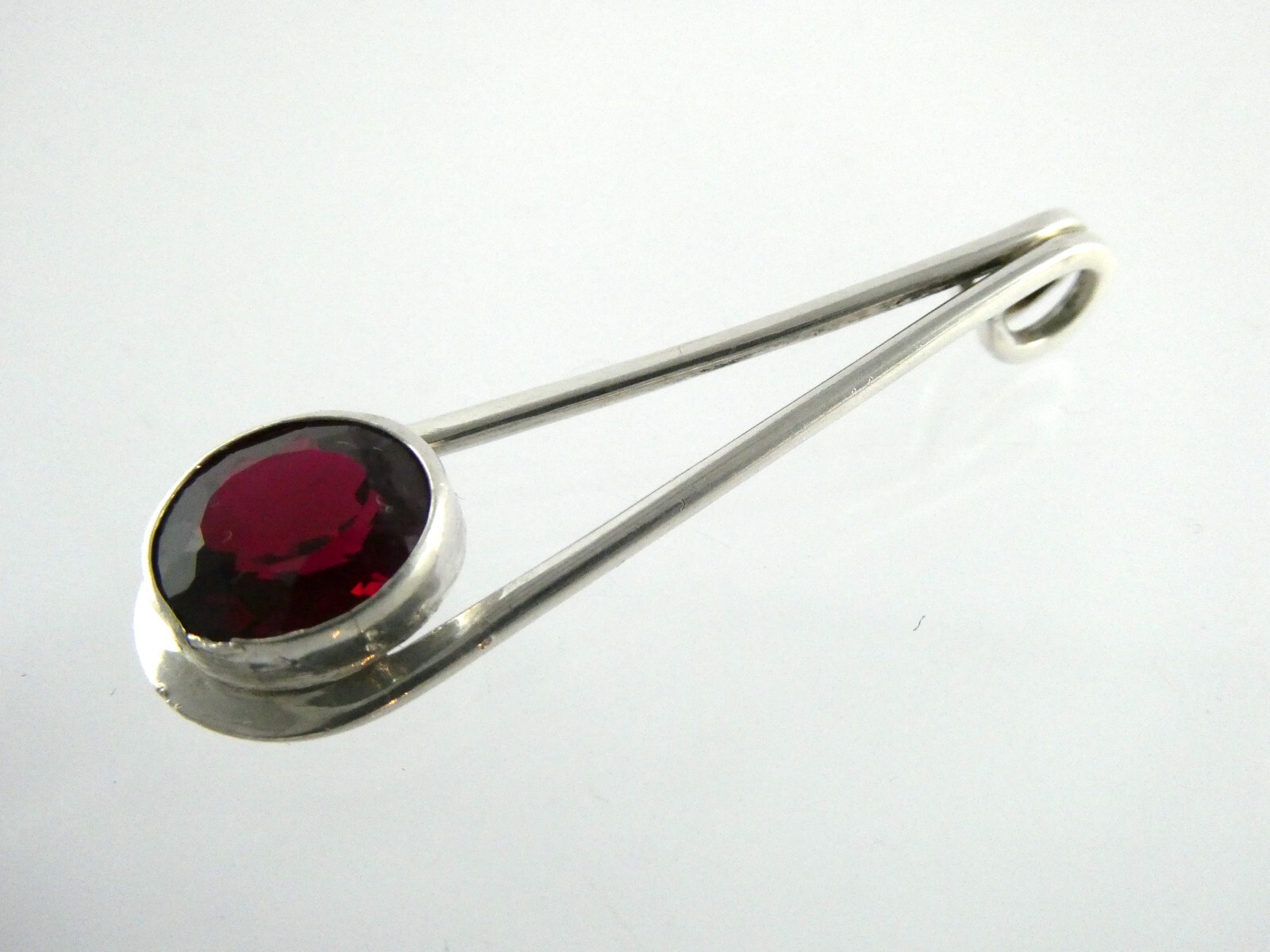 Sterling Silver Oval Cut Ruby Teardrop Shape Slid… - image 2
