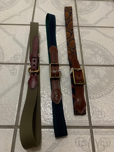Lot of 3 Men's Fabric/Leather Belts Size 38 Made in USA 2 Reversible Retail $245 - Picture 12 of 13