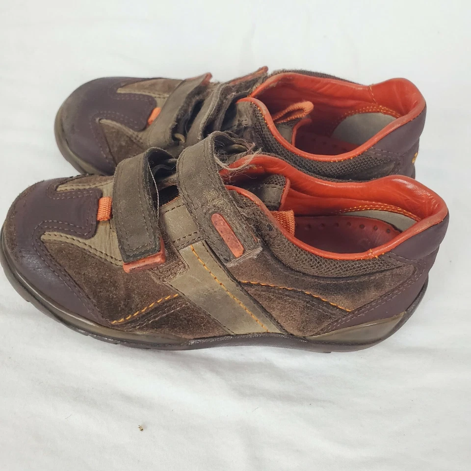 Zapatos de gamuza de cuero marrón naranja ECCO para niños pequeños EU 26 US 9/9.5 Foto 4 de 4