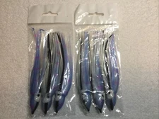 6 x Black Stipe Blue White Pink Spot 5 1/2” Octopus Lure Skirts Trolling