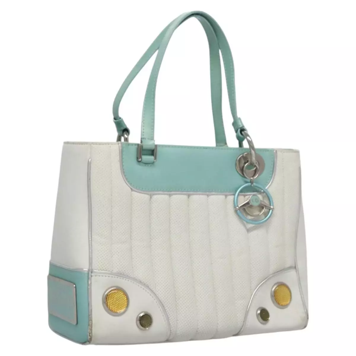 Sac à main Christian Dior cuir blanc authentique EC549