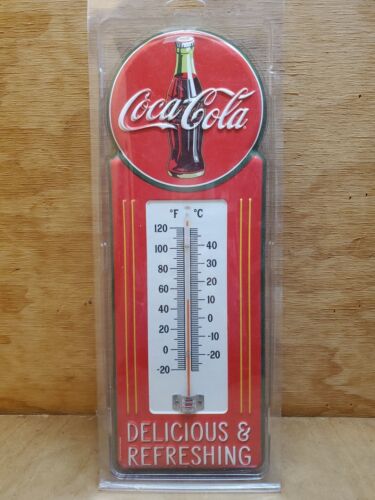 "Open Road Brands" Metal Licensed Coca-Cola wall thermometer sign New Old Stock