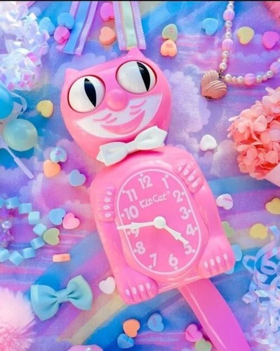 Pink Satin GENTLEMAN LIMITED EDITION KIT CAT CLOCK -Full Size 15.5" - Picture 3 of 10